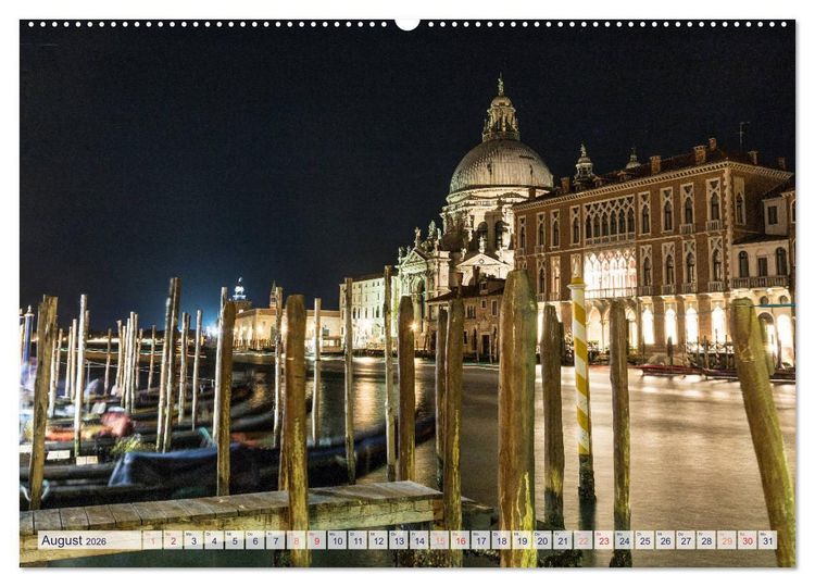 Produktbild: Stilles Venedig wenn es Nacht wird (Wandkalender 2026 DIN A2 quer), CALVENDO Monatskalender