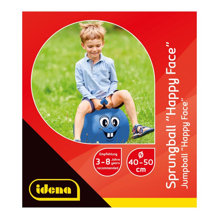 Produktbild: Idena Sprungball Happy Face blau &Oslash;45-50cm