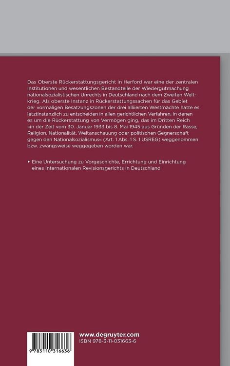 Produktbild: Das Oberste R&uuml;ckerstattungsgericht in Herford