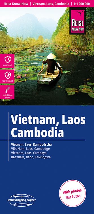 Produktbild: Reise Know-How Landkarte Vietnam, Laos, Kambodscha | Vietnam, Laos, Cambodia (1:1.200.000)