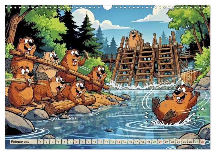 Produktbild: Lustige Biber - Comic (Wandkalender 2027 DIN A3 quer), CALVENDO Monatskalender