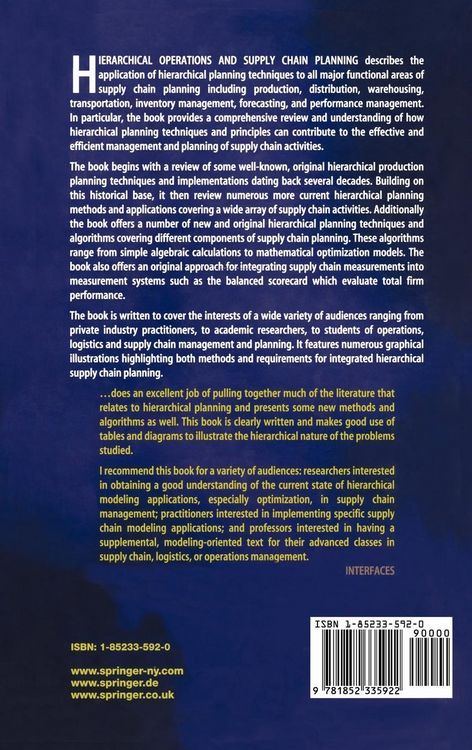 Produktbild: Hierarchical Operations and Supply Chain Planning