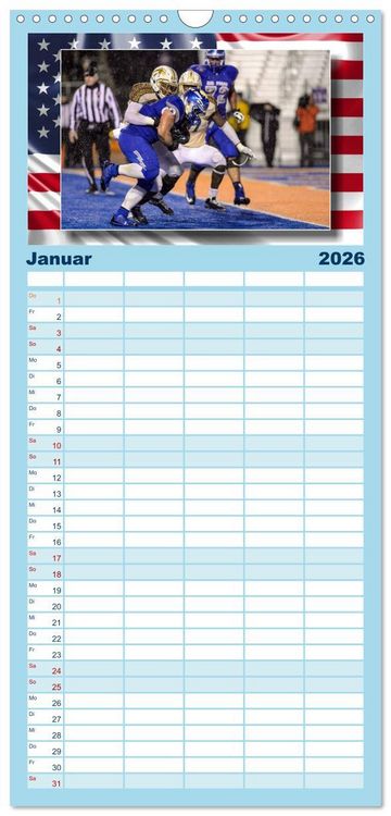 Produktbild: Familienplaner 2026 - American Football - Kickoff mit 5 Spalten (Wandkalender, 21 x 45 cm) CALVENDO