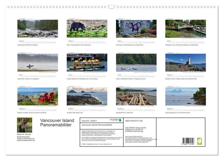 Produktbild: Vancouver Island Panoramabilder (Wandkalender 2026 DIN A2 quer), CALVENDO Monatskalender