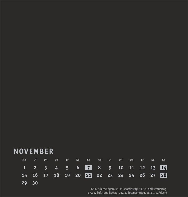 Produktbild: Premium-Bastelkalender schwarz mittel 2027
