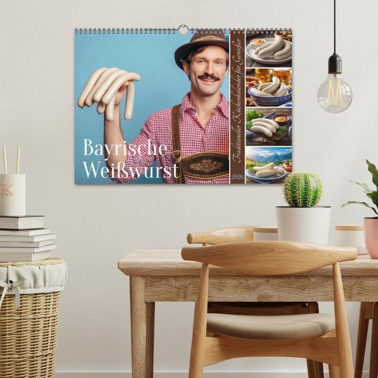 Produktbild: Bayrische Wei&szlig;wurst - Traditioneller K&uuml;chenkalender f&uuml;r Genie&szlig;er (Wandkalender 2026 DIN A3 quer), CALVENDO Monatskalender