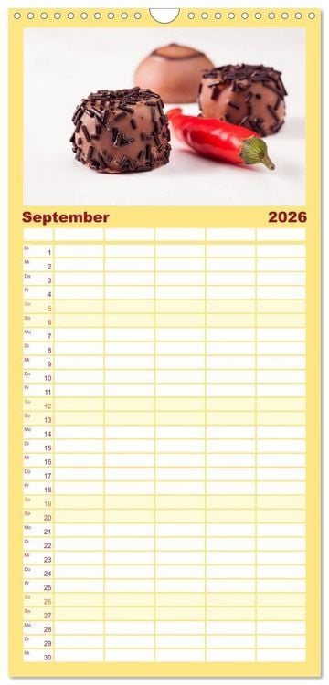 Produktbild: Familienplaner 2026 - Kulinarische Kompositionen mit 5 Spalten (Wandkalender, 21 x 45 cm) CALVENDO