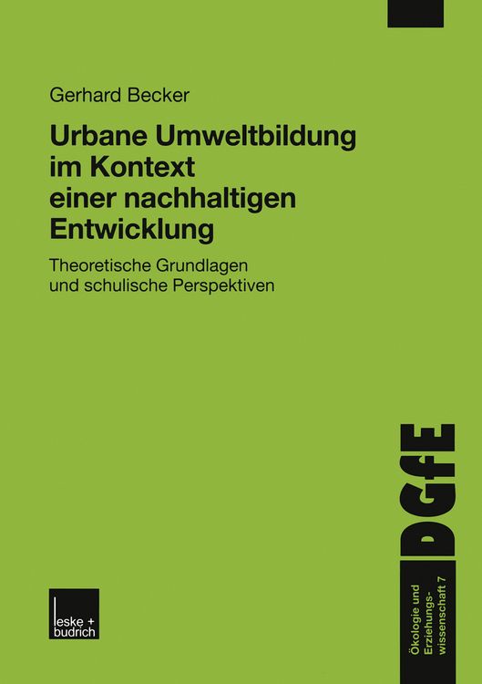 Produktbild: Urbane Umweltbildung im Kontext einer nachhaltigen Entwicklung