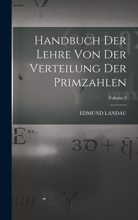 Produktbild: Handbuch der Lehre von der Verteilung der Primzahlen; Volume 2