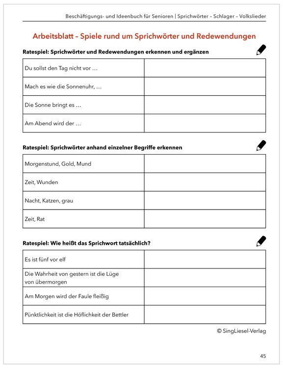 Produktbild: Das gro&szlig;e Besch&auml;ftigungsbuch f&uuml;r Senioren. Auch mit Demenz. Sprichw&ouml;rter - Schlager - Volkslieder. Die besten Besch&auml;ftigungen und Ideen f&uuml;r Senioren. Mit Kopiervorlagen