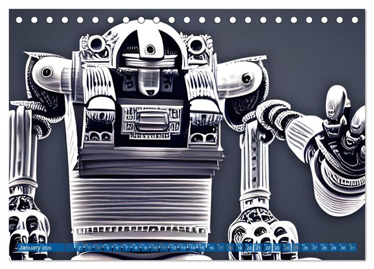 Produktbild: Robots (Desk Calendar 2026 DIN A5 landscape), CALVENDO 12 Month DeskCalendar