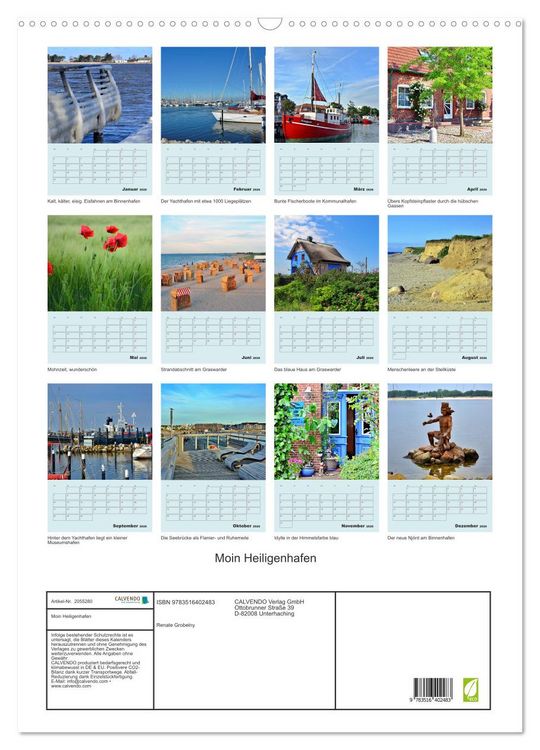 Produktbild: Moin Heiligenhafen (Wandkalender 2026 DIN A2 hoch), CALVENDO Monatskalender