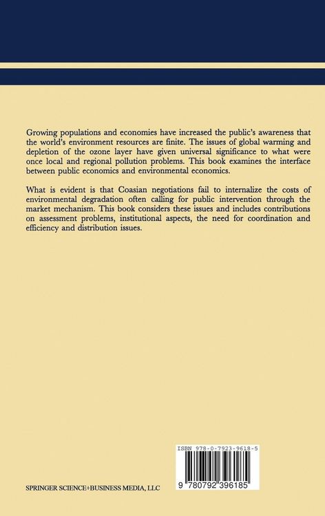 Produktbild: Public Economics and the Environment in an Imperfect World