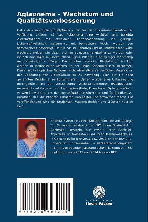 Produktbild: Aglaonema - Wachstum und Qualit&auml;tsverbesserung