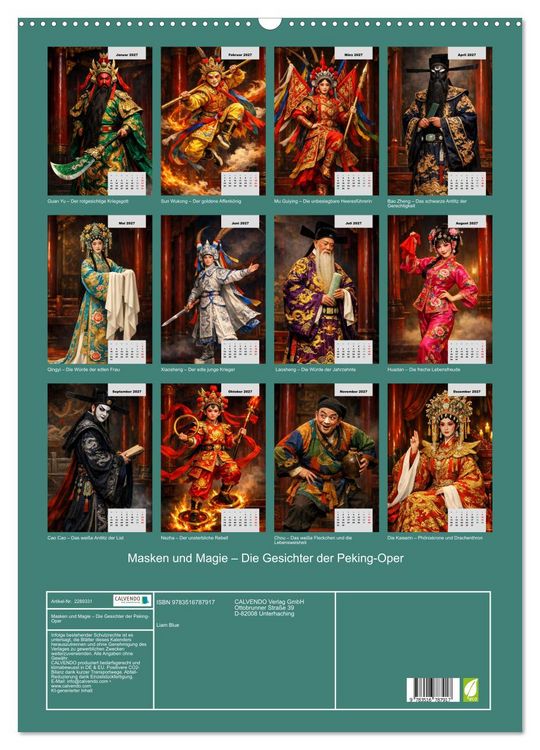 Produktbild: Masken und Magie &ndash; Die Gesichter der Peking-Oper (Wandkalender 2027 DIN A2 hoch), CALVENDO Monatskalender