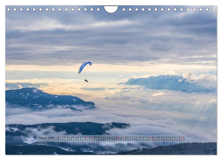 Produktbild: Paragliding - lautloses Schweben (Wandkalender 2026 DIN A4 quer), CALVENDO Monatskalender