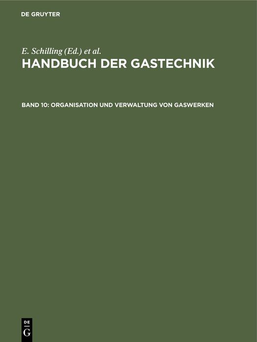 Produktbild: Organisation und Verwaltung von Gaswerken