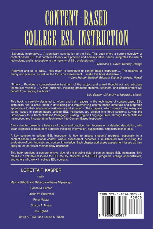 Produktbild: Content-Based College ESL Instruction