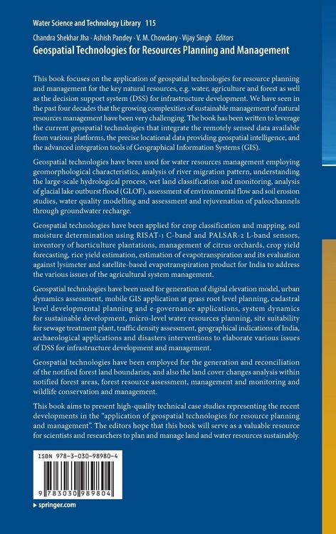 Produktbild: Geospatial Technologies for Resources Planning and Management