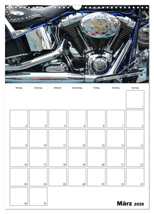 Produktbild: Harley Davidson Familienplaner (Wandkalender 2026 DIN A3 hoch), CALVENDO Monatskalender