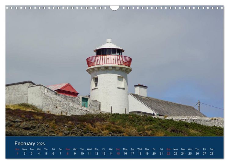 Produktbild: Irish Lighthouses - Beacons along Ireland's wild coast (Wall Calendar 2026 DIN A3 landscape), CALVENDO 12 Month Wall Calendar