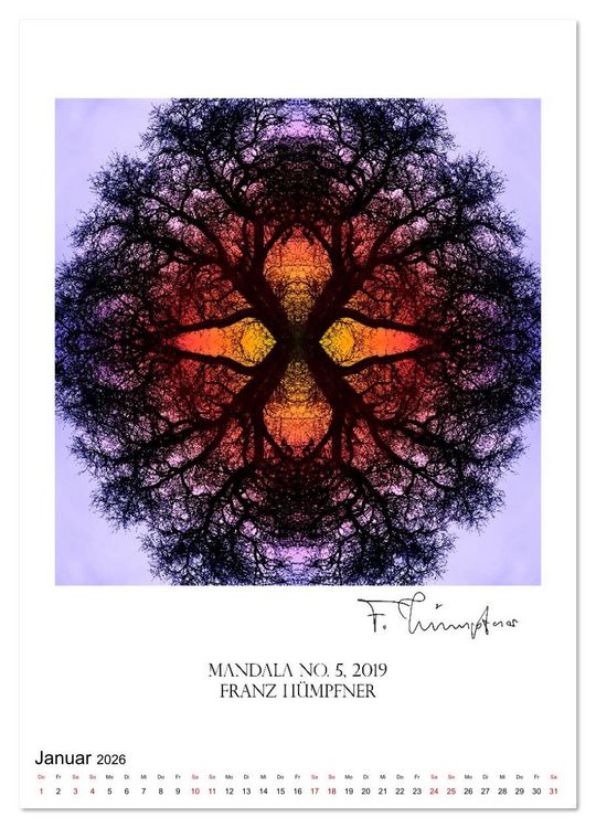 Produktbild: Mandala Artworks - Kunstkalender von Franz Huempfner (hochwertiger Premium Wandkalender 2026 DIN A2 hoch), Kunstdruck in Hochglanz