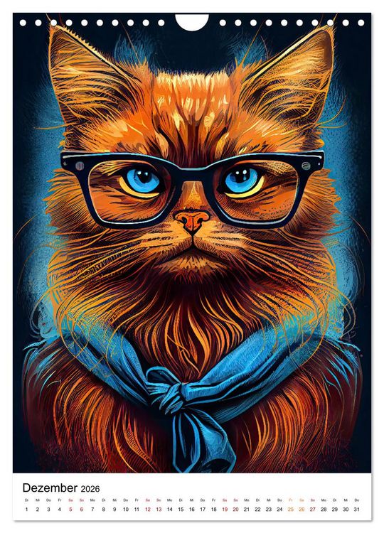 Produktbild: Hipster Katzen (Wandkalender 2026 DIN A4 hoch), CALVENDO Monatskalender