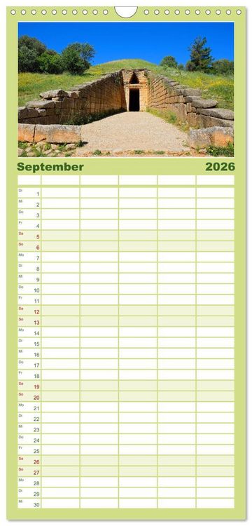 Produktbild: Familienplaner 2026 - Wundersch&ouml;ne Highlights der griechischen Antike mit 5 Spalten (Wandkalender, 21 x 45 cm) CALVENDO