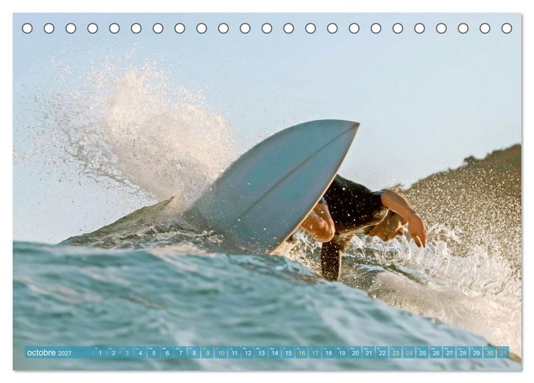 Produktbild: Le surf ou la qu&ecirc;te de la vague parfaite (Calendrier de bureau 2027 DIN A5 vertical), CALVENDO calendrier mensuel