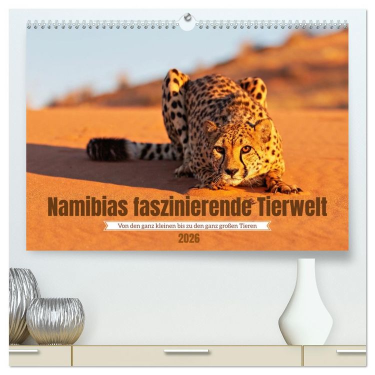 Produktbild: Namibias faszinierende Tierwelt (hochwertiger Premium Wandkalender 2026 DIN A2 quer), Kunstdruck in Hochglanz
