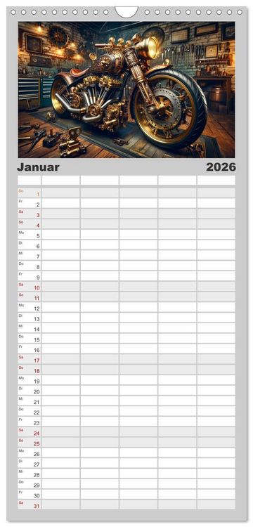Produktbild: Familienplaner 2026 - Custom Dreams - Showbike Wonders mit 5 Spalten (Wandkalender, 21 x 45 cm) CALVENDO