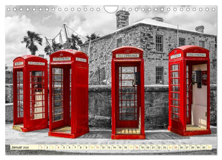 Produktbild: Die bekannteste Telefonzelle der Welt - Telephone Booth (Wandkalender 2026 DIN A4 quer), CALVENDO Monatskalender