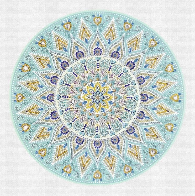 Produktbild: Diamond Painting "Diamantane Mandala Set 5", hellblau / taupe / wei&szlig;