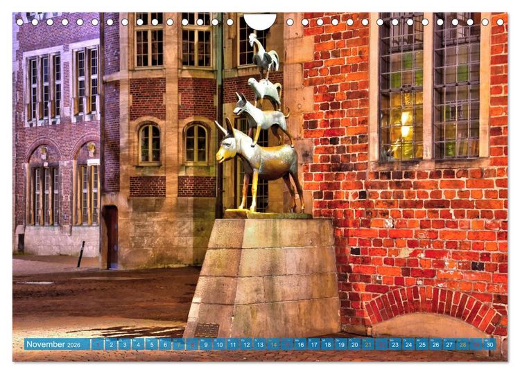 Produktbild: Hansestadt Bremen zur blauen Stunde (Wandkalender 2026 DIN A4 quer), CALVENDO Monatskalender