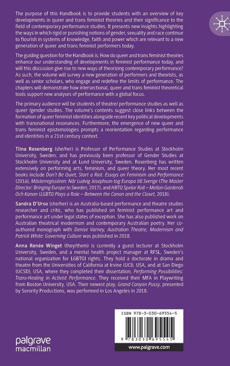 Produktbild: The Palgrave Handbook of Queer and Trans Feminisms in Contemporary Performance