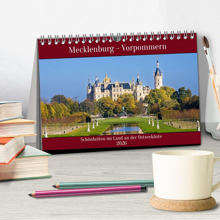 Produktbild: Mecklenburg &ndash; Vorpommern, Sch&ouml;nheiten im Land der Ostseek&uuml;ste (Tischkalender 2026 DIN A5 quer), CALVENDO Monatskalender