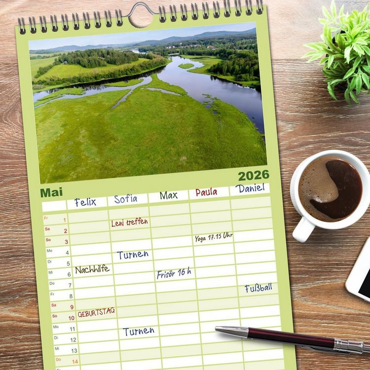 Produktbild: Familienplaner 2026 - Zauber des B&ouml;hmerwalds. Stille Sch&ouml;nheit im Westen Tschechiens mit 5 Spalten (Wandkalender, 21 x 45 cm) CALVENDO