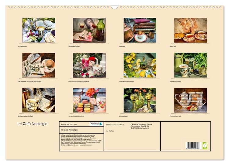 Produktbild: Im Caf&eacute; Nostalgie (Wandkalender 2026 DIN A2 quer), CALVENDO Monatskalender