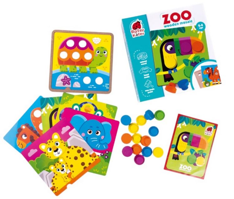 Produktbild: Lernspiel Holz-Mosaik mit Sockel. Zoo RW4221