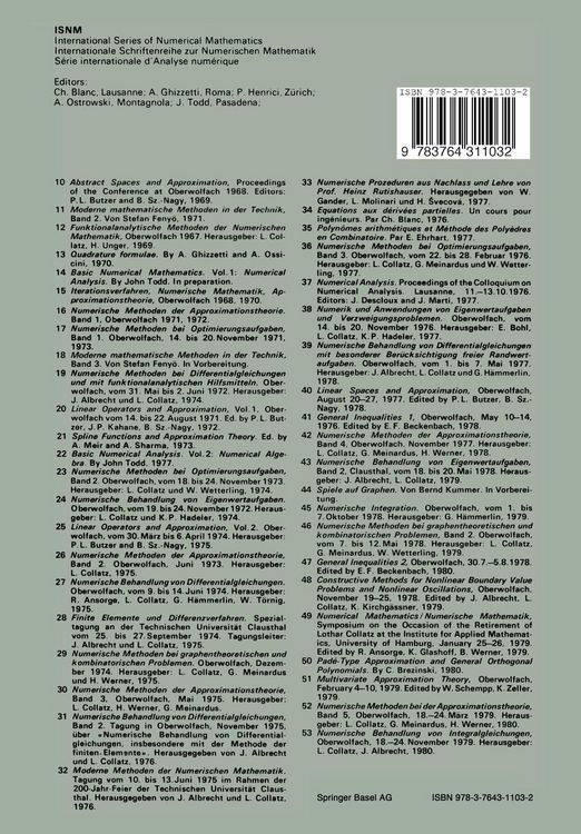 Produktbild: Numerische Methoden der Approximationstheorie / Numerical Methods of Approximation Theory