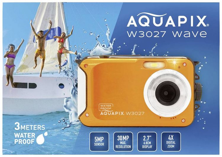 Produktbild: Aquapix W3027-O Wave Orange Digitalkamera 5 Megapixel Orange Wasserdicht