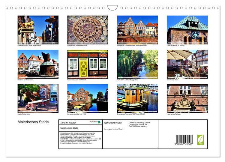 Produktbild: Malerisches Stade (Wandkalender 2026 DIN A3 quer), CALVENDO Monatskalender