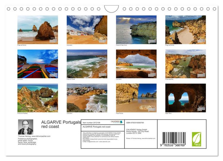 Produktbild: ALGARVE Portugals red coast (Wall Calendar 2026 DIN A4 landscape), CALVENDO 12 Month Wall Calendar