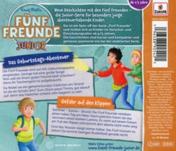 Produktbild: F&uuml;nf Freunde Junior 05: Das Geburtstags-Abenteuer / Gefahr auf den Klippen