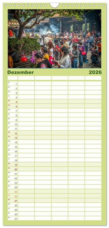 Produktbild: Familienplaner 2026 - Taipeh, Hauptstadt von Taiwan mit 5 Spalten (Wandkalender, 21 x 45 cm) CALVENDO