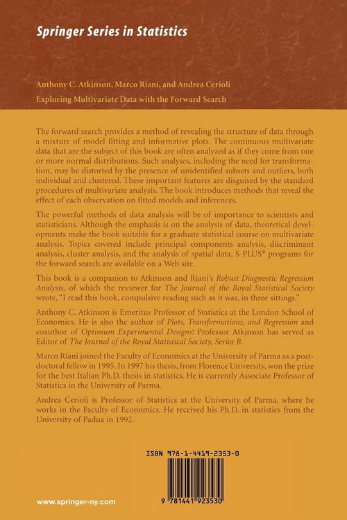 Produktbild: Exploring Multivariate Data with the Forward Search