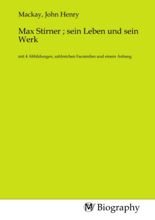 Produktbild: Max Stirner ; sein Leben und sein Werk