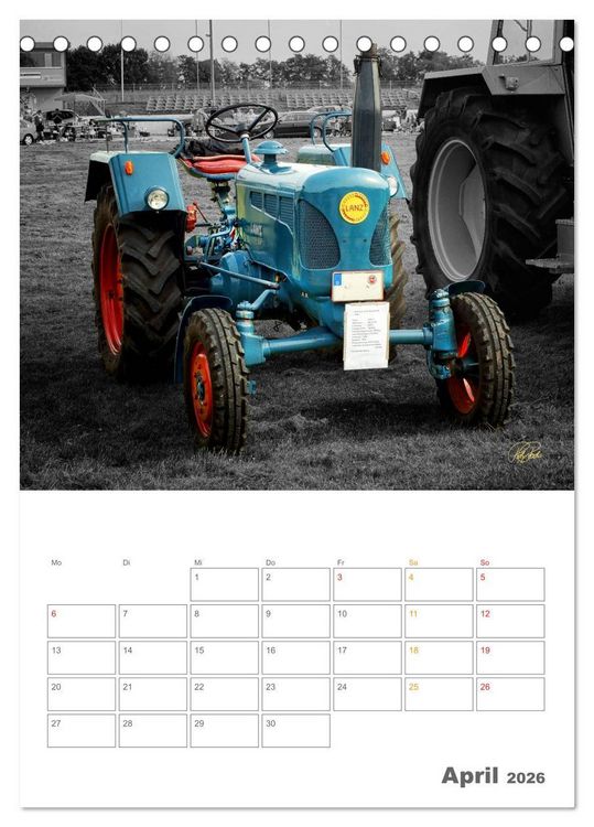 Produktbild: Oldtimer - Trecker Liebe (Tischkalender 2026 DIN A5 hoch), CALVENDO Monatskalender