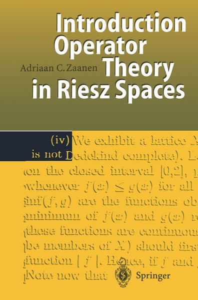 Produktbild: Introduction to Operator Theory in Riesz Spaces