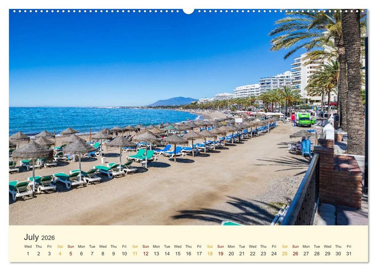 Produktbild: Costa del Sol - the sunny side of Andalusia (High Quality Premium Wall Calendar 2026 DIN A2 landscape),CALVENDO 12 Month Wall Calendar